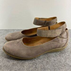 Mephisto Gorgeous Grey/Tan Leather Ballet Mary Jane Style Flats Women’s Size 7.5